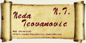 Neda Teovanović vizit kartica